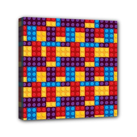 Lego Background Game Mini Canvas 6  X 6  (stretched) by Mariart