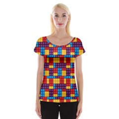 Lego Background Game Cap Sleeve Top by Mariart