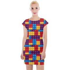 Lego Background Game Cap Sleeve Bodycon Dress