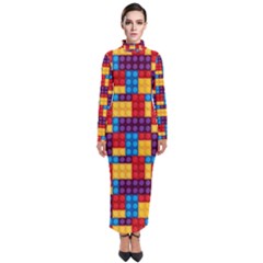 Lego Background Game Turtleneck Maxi Dress