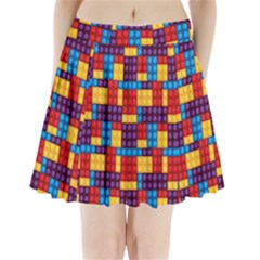 Lego Background Game Pleated Mini Skirt by Mariart