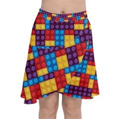 Lego Background Game Chiffon Wrap Front Skirt