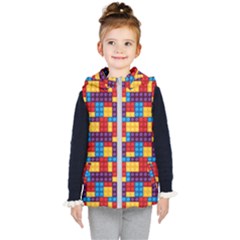 Lego Background Game Kids  Hooded Puffer Vest