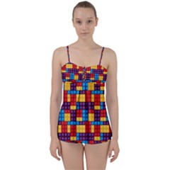 Lego Background Game Babydoll Tankini Set by Mariart