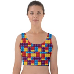 Lego Background Game Velvet Crop Top