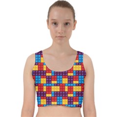 Lego Background Game Velvet Racer Back Crop Top by Mariart