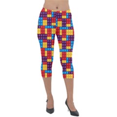 Lego Background Game Lightweight Velour Capri Leggings  by Mariart