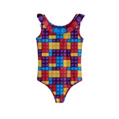 Lego Background Game Kids  Frill Swimsuit