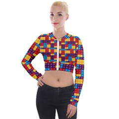 Lego Background Game Long Sleeve Cropped Velvet Jacket