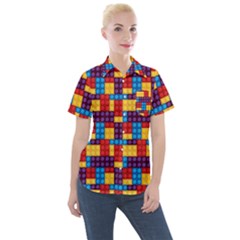 Lego Background Game Women s Short Sleeve Pocket Shirt