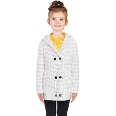 Binary Background Kids  Double Breasted Button Coat