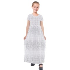 Binary Background Kids  Short Sleeve Maxi Dress