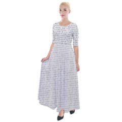 Binary Background Half Sleeves Maxi Dress