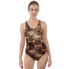 Wallpaper Iron Cut-out Back One Piece Swimsuit by HermanTelo