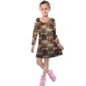 Wallpaper Iron Kids  Long Sleeve Velvet Dress View1