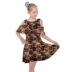 Wallpaper Iron Kids  Shoulder Cutout Chiffon Dress