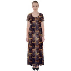 Wallpaper Iron High Waist Short Sleeve Maxi Dress by HermanTelo