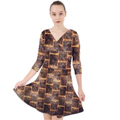 Wallpaper Iron Quarter Sleeve Front Wrap Dress