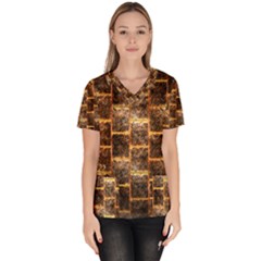 Wallpaper Iron Women s V-neck Scrub Top