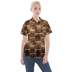 Wallpaper Iron Women s Short Sleeve Pocket Shirt