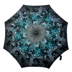 Elegant Floral Design With Butterflies Hook Handle Umbrellas (small)