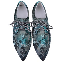 Elegant Floral Design With Butterflies Pointed Oxford Shoes by FantasyWorld7