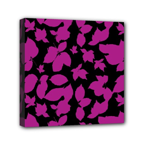 Dark Botanical Motif Print Pattern Mini Canvas 6  X 6  (stretched) by dflcprintsclothing