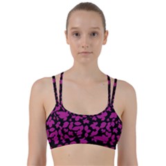 Dark Botanical Motif Print Pattern Line Them Up Sports Bra by dflcprintsclothing