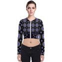 Lilies And Decorative Stars Of Freedom Long Sleeve Zip Up Bomber Jacket View1