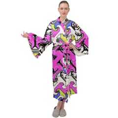 Justanotherabstractday Maxi Tie Front Velour Kimono