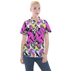 Justanotherabstractday Women s Short Sleeve Pocket Shirt