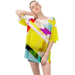 1980s Insired Oversized Chiffon Top