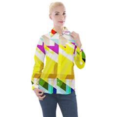 1980s Insired Women s Long Sleeve Pocket Shirt