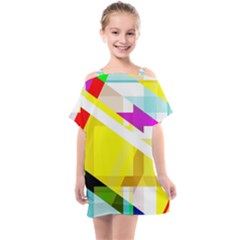 1980s Insired Kids  One Piece Chiffon Dress