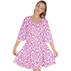 Crazypink Velour Kimono Dress