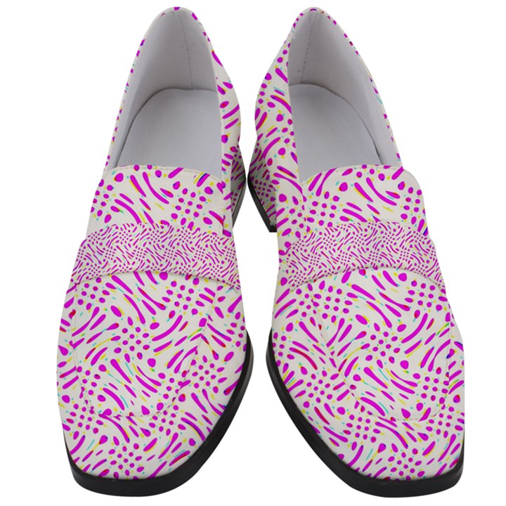 Crazypink Women s Chunky Heel Loafers