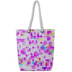 Pixelpink Full Print Rope Handle Tote (small) by designsbyamerianna