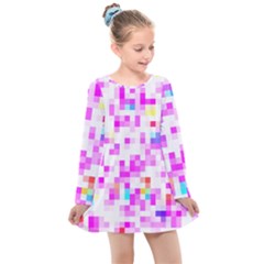 Pixelpink Kids  Long Sleeve Dress by designsbyamerianna