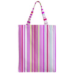 Brightstrips Zipper Classic Tote Bag by designsbyamerianna