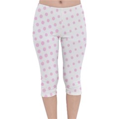 Polka Dot Summer Velvet Capri Leggings 