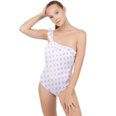 Polka Dot Summer Frilly One Shoulder Swimsuit by designsbyamerianna