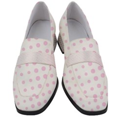 Polka Dot Summer Women s Chunky Heel Loafers by designsbyamerianna