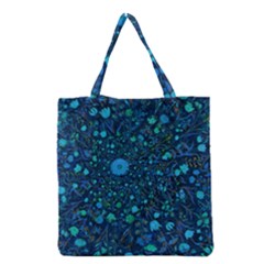 Light Blue Medieval Flowers Grocery Tote Bag