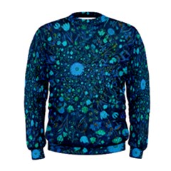 Light Blue Medieval Flowers Men s Sweatshirt