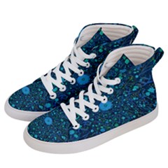 Light Blue Medieval Flowers Women s Hi-top Skate Sneakers