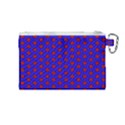 Blue Pattern Red Texture Canvas Cosmetic Bag (Medium) View2