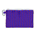 Blue Pattern Red Texture Canvas Cosmetic Bag (Large) View1