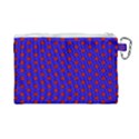 Blue Pattern Red Texture Canvas Cosmetic Bag (Large) View2