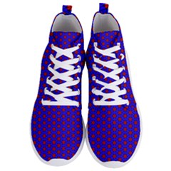 Blue Pattern Red Texture Men s Lightweight High Top Sneakers by Mariart