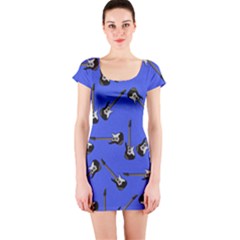 Guitar Instruments Music Rock Short Sleeve Bodycon Dress by Bajindul